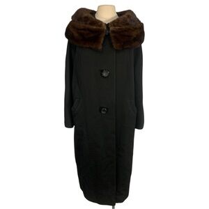Vintage Levy Brothers Mink Collared Coat Size Medium
